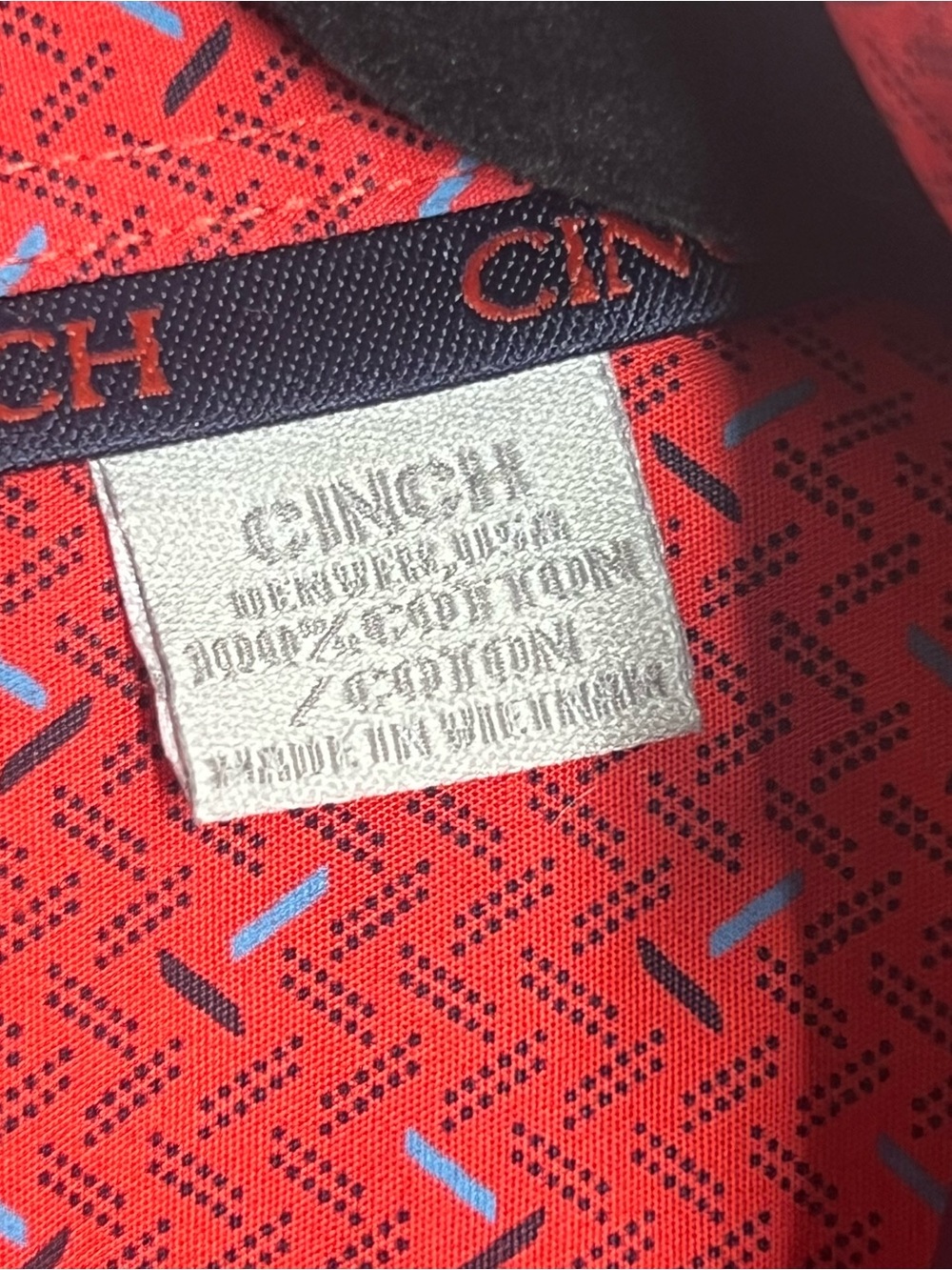 Cinch Shirt Mens Size XL Red Print Button Up Short Sleeve Cowboy Western Rodeo - Picture 4 of 10